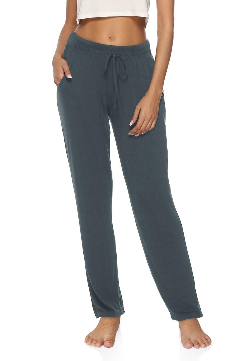 DIBAOLONG Womens Yoga Pants Wide Leg Comfy Drawstring Loose Straight Lounge Running Workout Legging Deep Gray XL - Image 5